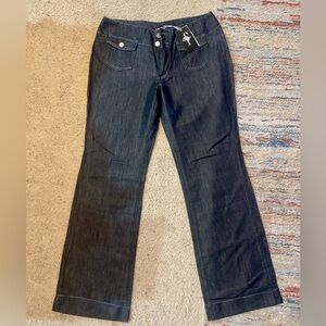 Flap Pocket Button Front Wide Leg